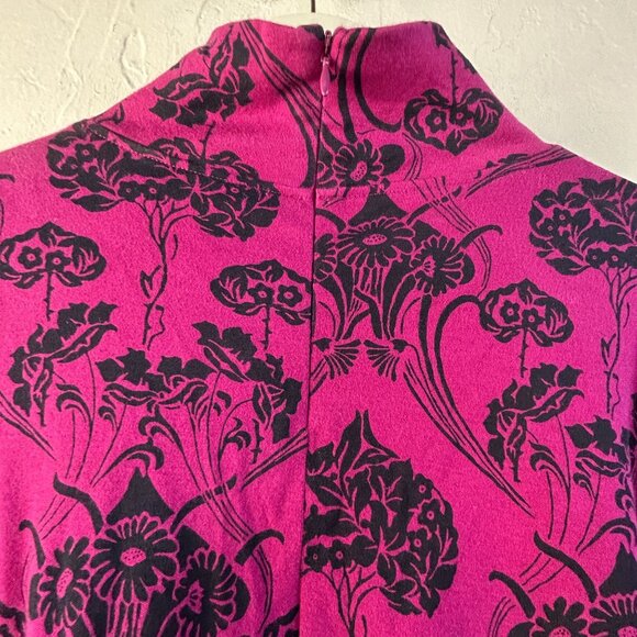 Chico's Womens Fuchsia Black High Neck Tunic Top Pullover Pima Cotton 2 (L) NWOT - Picture 3 of 8